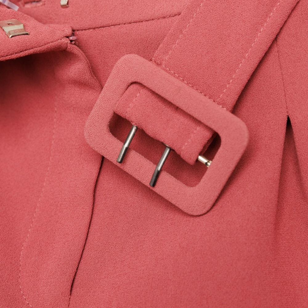 High Waisted Topshop Dress Pants Dusty Pink Belted Waist Size US10 Pockets Crop
